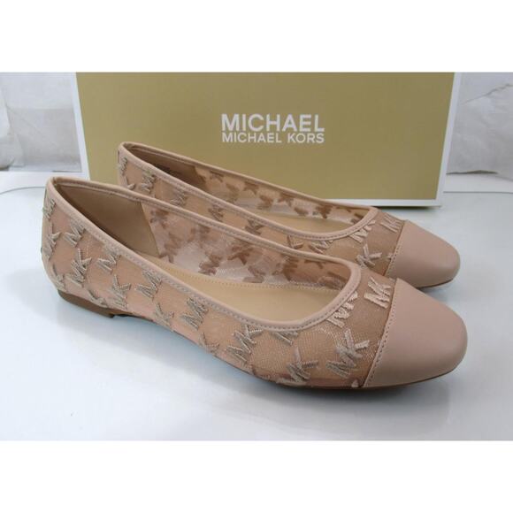 Michael Kors Lockhart Flex Ballet Flat Shoes Mk Logo Mesh Light Blush Size 8 - Picture 6 of 8